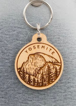 Yosemite wooden key chain
